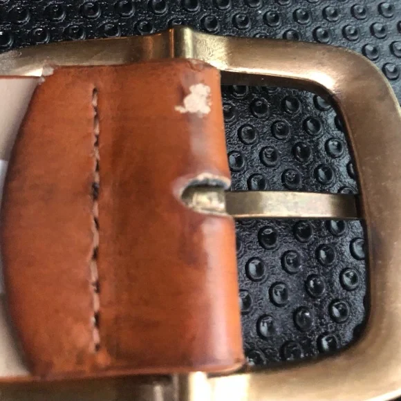 Brown Leather Western/BOHO Belt with Gold Buckle SZ L - Picture 5 of 7